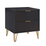 Dumbo 20" Fluted Nightstand (2-Drawer) in Black