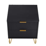 Dumbo 20" Fluted Nightstand (2-Drawer) in Black