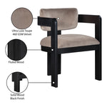 Sacha Velvet Upholstered Dining Chair (11095-C) in Taupe