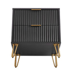 Dumbo 20" Fluted Nightstand (2-Drawer) in Black