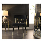 Rheingold Velvet Upholstered Dining Chair in Black