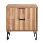 Dumbo 20" Fluted Nightstand (2-Drawer) in Golden Brown