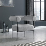Blake Boucle Fabric Upholstered Accent Chair in Grey