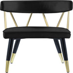 Rheingold Velvet Upholstered Dining Chair in Black