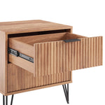 Dumbo 20" Fluted Nightstand (2-Drawer) in Golden Brown
