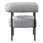 Blake Boucle Fabric Upholstered Accent Chair in Grey