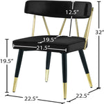 Rheingold Velvet Upholstered Dining Chair in Black