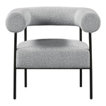 Blake Boucle Fabric Upholstered Accent Chair in Grey