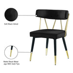 Rheingold Velvet Upholstered Dining Chair in Black