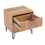 Dumbo 20" Fluted Nightstand (2-Drawer) in Golden Brown