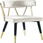 Rheingold Velvet Upholstered Dining Chair in Cream