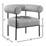 Blake Boucle Fabric Upholstered Accent Chair in Grey