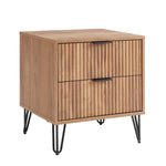 Dumbo 20" Fluted Nightstand (2-Drawer) in Golden Brown