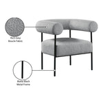 Blake Boucle Fabric Upholstered Accent Chair in Grey