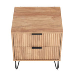Dumbo 20" Fluted Nightstand (2-Drawer) in Golden Brown