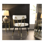 Rheingold Velvet Upholstered Dining Chair in Cream