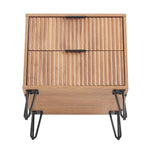 Dumbo 20" Fluted Nightstand (2-Drawer) in Golden Brown