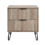 Dumbo 20" Fluted Nightstand (2-Drawer) in Rustic Gray