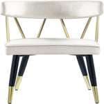 Rheingold Velvet Upholstered Dining Chair in Cream