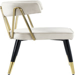 Rheingold Velvet Upholstered Dining Chair in Cream