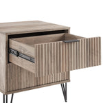 Dumbo 20" Fluted Nightstand (2-Drawer) in Rustic Gray