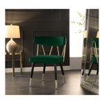 Rheingold Velvet Upholstered Dining Chair in Green