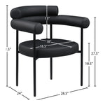 Blake Vegan Leather Upholstered Dining Chair in Black