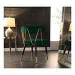 Rheingold Velvet Upholstered Dining Chair in Green
