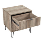 Dumbo 20" Fluted Nightstand (2-Drawer) in Rustic Gray