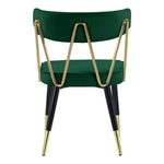 Rheingold Velvet Upholstered Dining Chair in Green