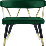 Rheingold Velvet Upholstered Dining Chair in Green