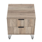 Dumbo 20" Fluted Nightstand (2-Drawer) in Rustic Gray