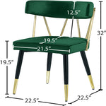 Rheingold Velvet Upholstered Dining Chair in Green