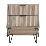 Dumbo 20" Fluted Nightstand (2-Drawer) in Rustic Gray