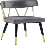Rheingold Velvet Upholstered Dining Chair in Grey