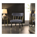 Rheingold Velvet Upholstered Dining Chair in Grey