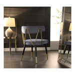 Rheingold Velvet Upholstered Dining Chair in Grey