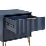 Dumbo 20" Fluted Nightstand (2-Drawer) in Midnight Blue