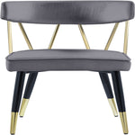 Rheingold Velvet Upholstered Dining Chair in Grey
