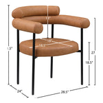 Blake Vegan Leather Upholstered Dining Chair in Cognac