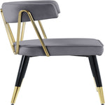 Rheingold Velvet Upholstered Dining Chair in Grey