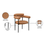 Blake Vegan Leather Upholstered Dining Chair in Cognac