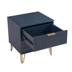 Dumbo 20" Fluted Nightstand (2-Drawer) in Midnight Blue