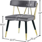 Rheingold Velvet Upholstered Dining Chair in Grey