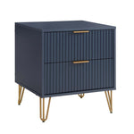 Dumbo 20" Fluted Nightstand (2-Drawer) in Midnight Blue