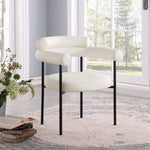 Blake Vegan Leather Upholstered Dining Chair in Cream