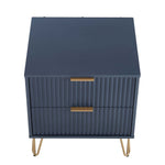 Dumbo 20" Fluted Nightstand (2-Drawer) in Midnight Blue