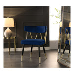 Rheingold Velvet Upholstered Dining Chair in Navy