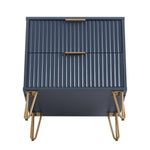 Dumbo 20" Fluted Nightstand (2-Drawer) in Midnight Blue