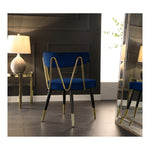 Rheingold Velvet Upholstered Dining Chair in Navy